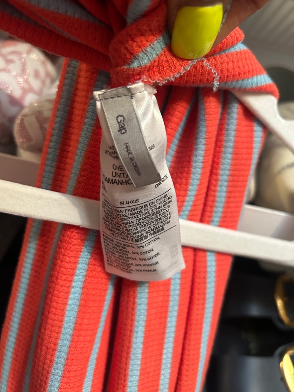 GAP Coral & Light Blue Striped Infinity Scarf - Picture 3 of 4